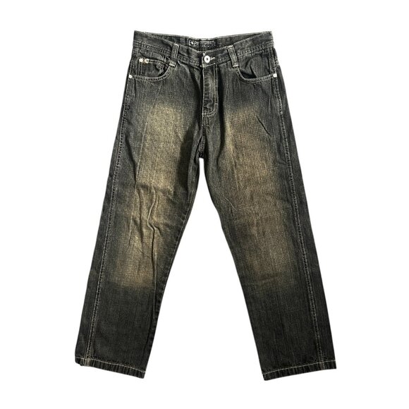 Southpole Jeans Boys Youth 14 Gray Straight Leg Dark Wash Denim  Baggy Y2K - Picture 2 of 11